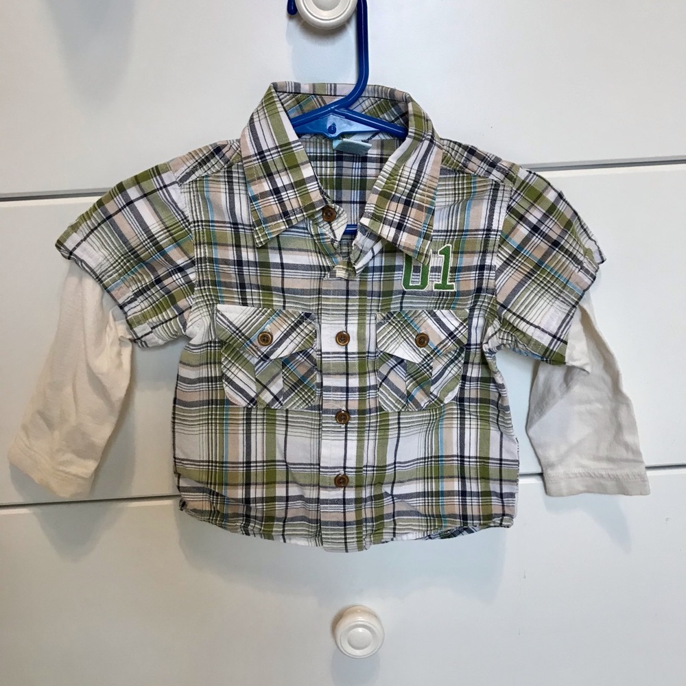 Green Plaid Shirt (6-12 months)